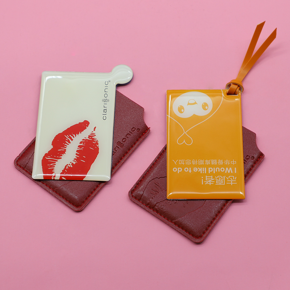 Stainless steel resin-coated compact mirror